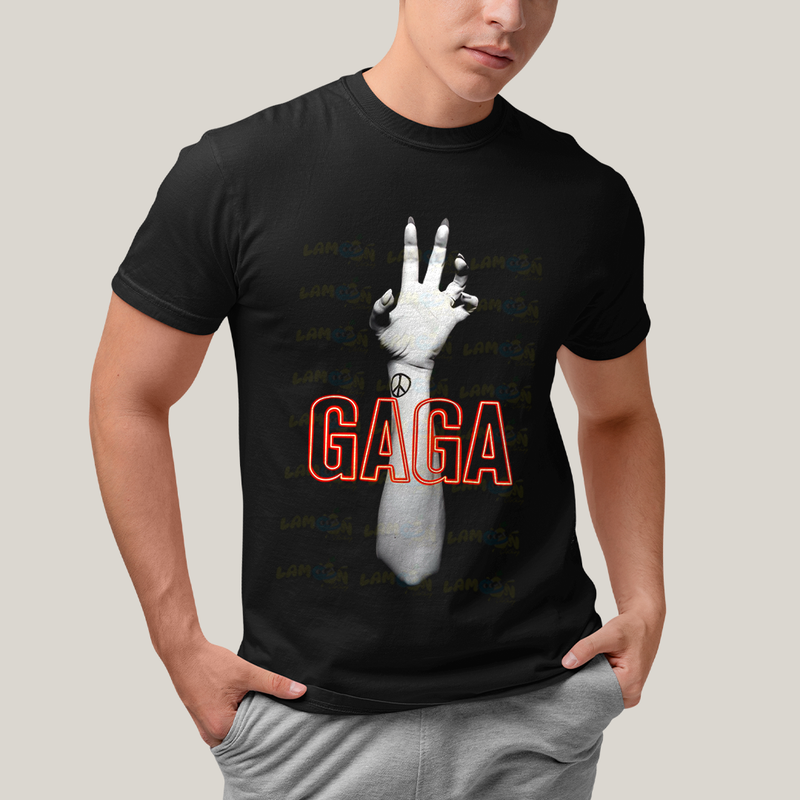 Camiseta Algodão Unissex T shirt-  lady Gaga mao hand