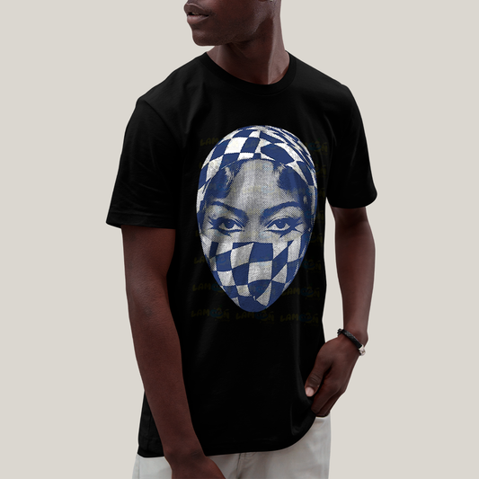 Camiseta Algodão Unissex T shirt -  Byonce Cowboy Rosto azul