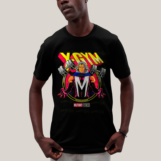 Camiseta Algodão Unissex T shirt - Magneto X Gym Mutant Fitness x men academia
