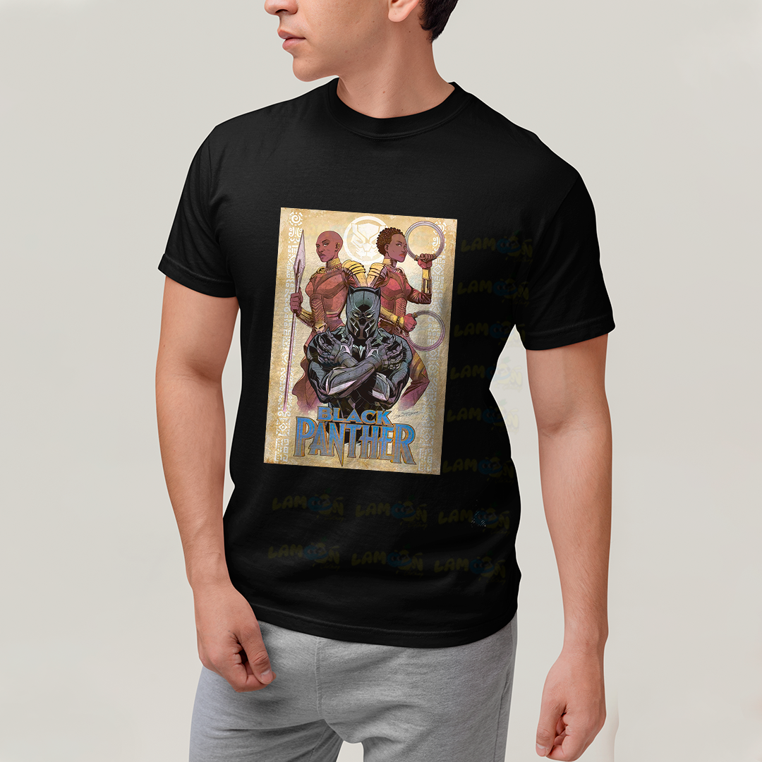 Camiseta Algodão Unissex T shirt Pantera Negra Black Panther Marvel
