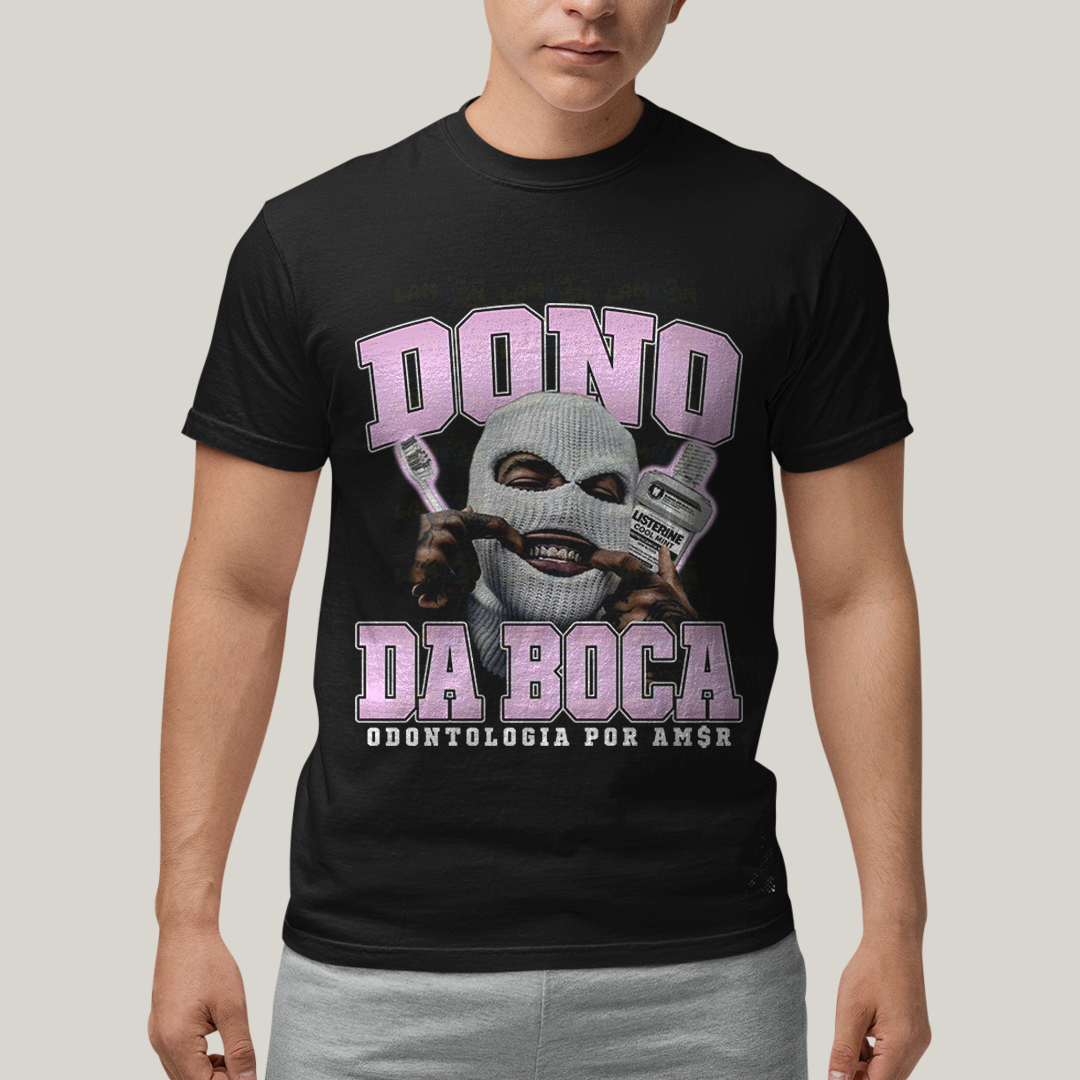 Camiseta Algodão Unissex T shirt - Tu Dono da Boca Odontologia Por Amor