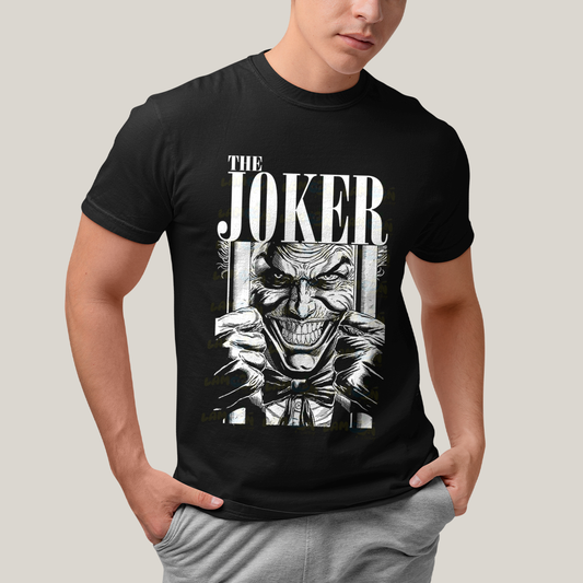 Camiseta Algodão Unissex T shirt- The Joker Coringa preto  branco