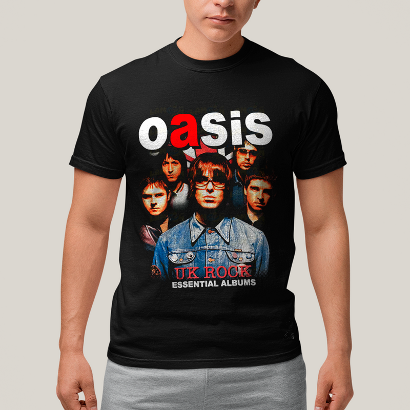 Camiseta Algodão Unissex T shirt - Oasis Essential Albums Uk Rock