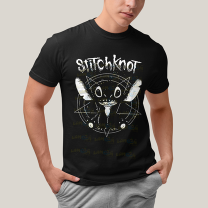 Camiseta Algodão Unissex T shirt Stitchknot Lilo & Stitch