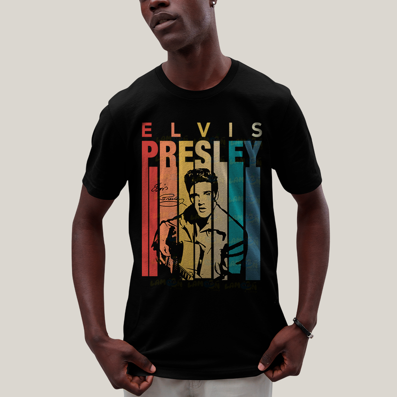 Camiseta Algodão Unissex T shirt Elvis Presley colorido