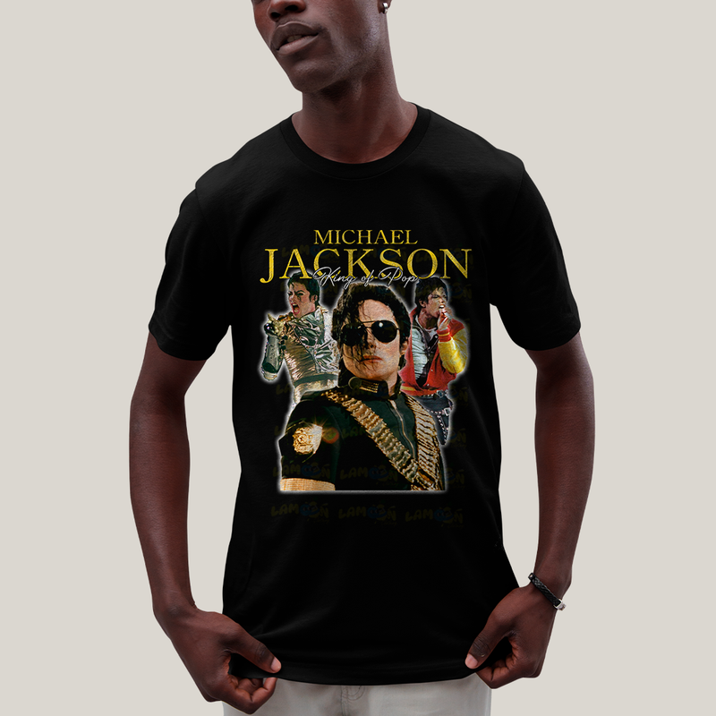 Camiseta Algodão Unissex T shirt Michael Jackson king of pop