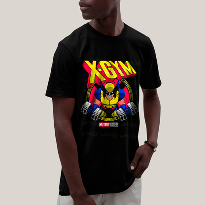 Camiseta Algodão Unissex T shirt Wolverine X Gym Mutant Fitness Marvel x Men