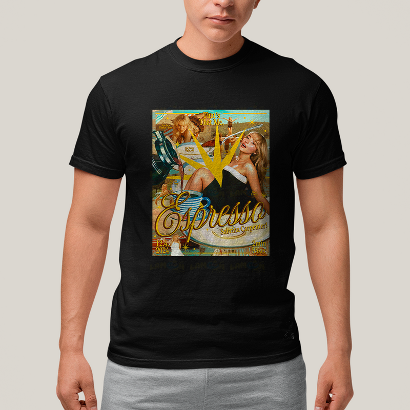 Camiseta Algodão Unissex T shirt Sabrina Carpenter Expresso Amarelo