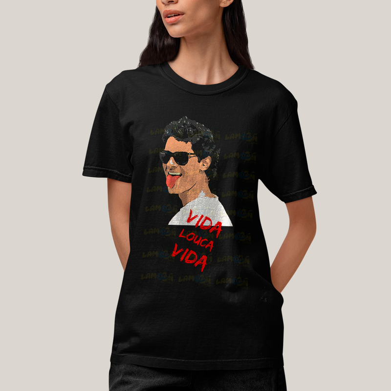 Camiseta Algodão Unissex T shirt -  Cazuza Vida Louca