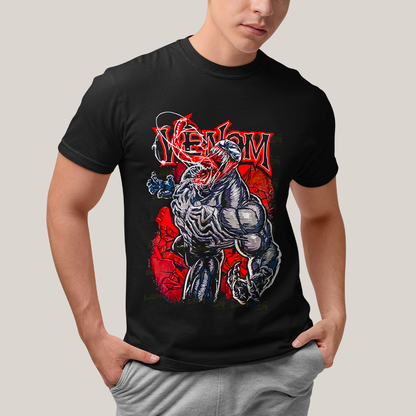 Camiseta Algodão Unissex T shirt Graphic Tee Venom Quadrinhos Marvel Homem Aranha