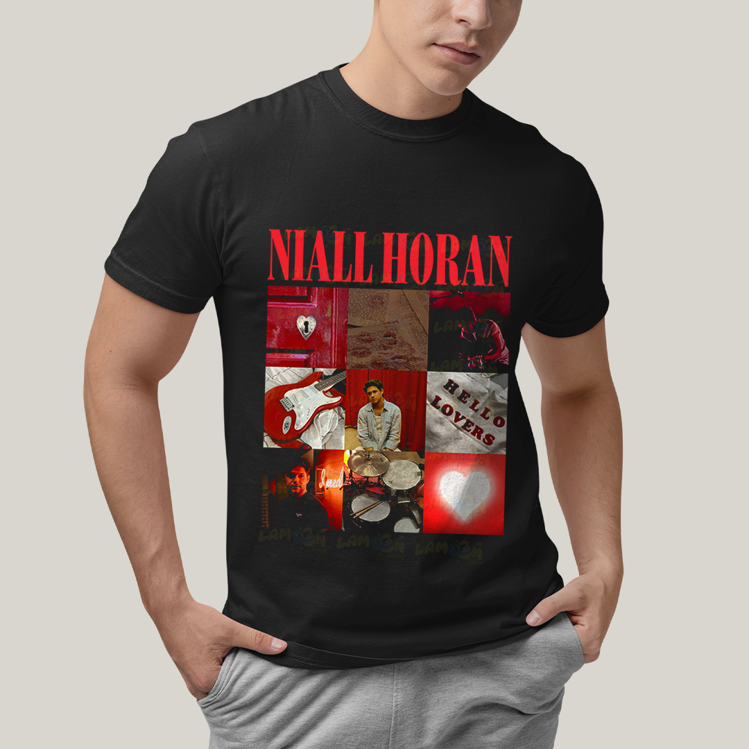 Camiseta Algodão Unissex T shirt - Niall Horan Hello Lovers vermelho red