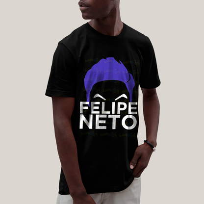 Camiseta Algodão Unissex T shirt - Felipe Neto Cabelo Azul