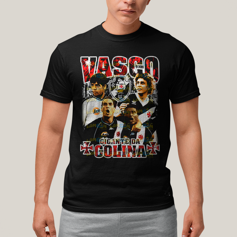 Camiseta Algodão Unissex T Shirt Vasco Gigante da Colina Romario Edmundo Gama