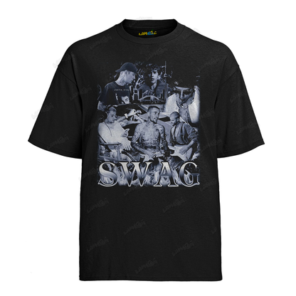 Camiseta Algodão Justin Bieber Swag Black White