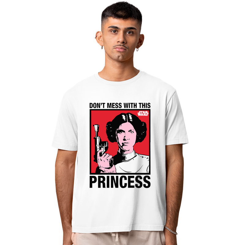 Camiseta Algodão Princesa Leia Star Não Mexa Com a Princessa