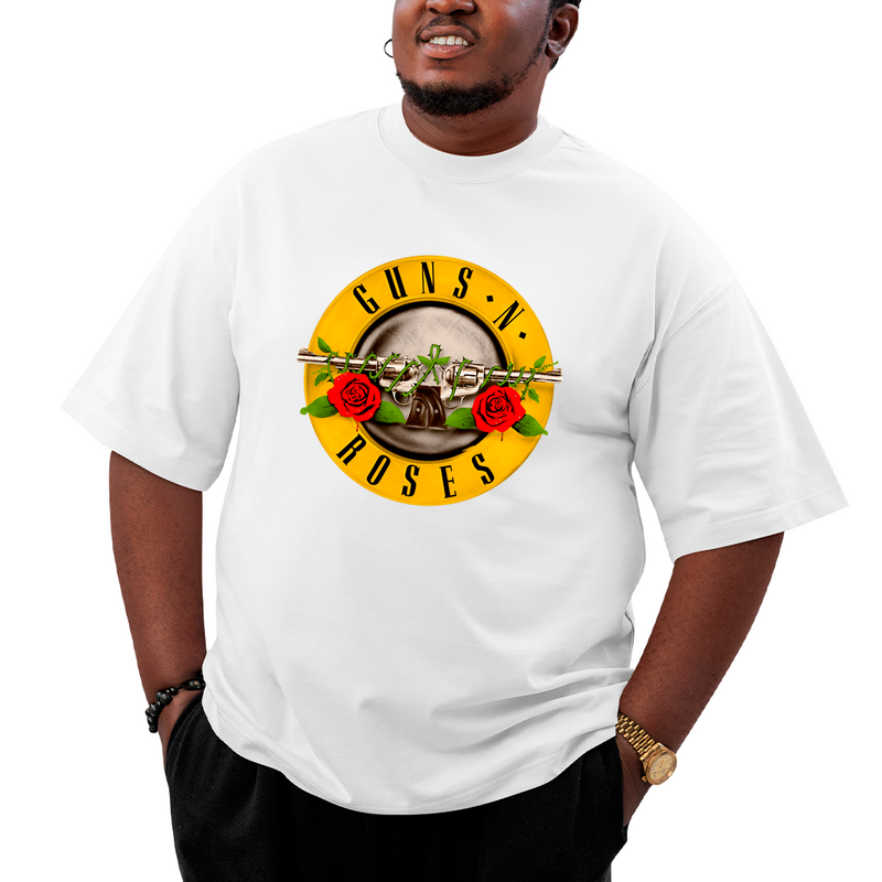 Camiseta Plus Size Roses Banda Logo Vintage