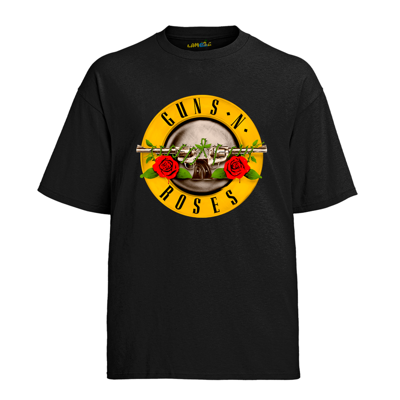 Camiseta Algodão Roses Banda Logo Vintage