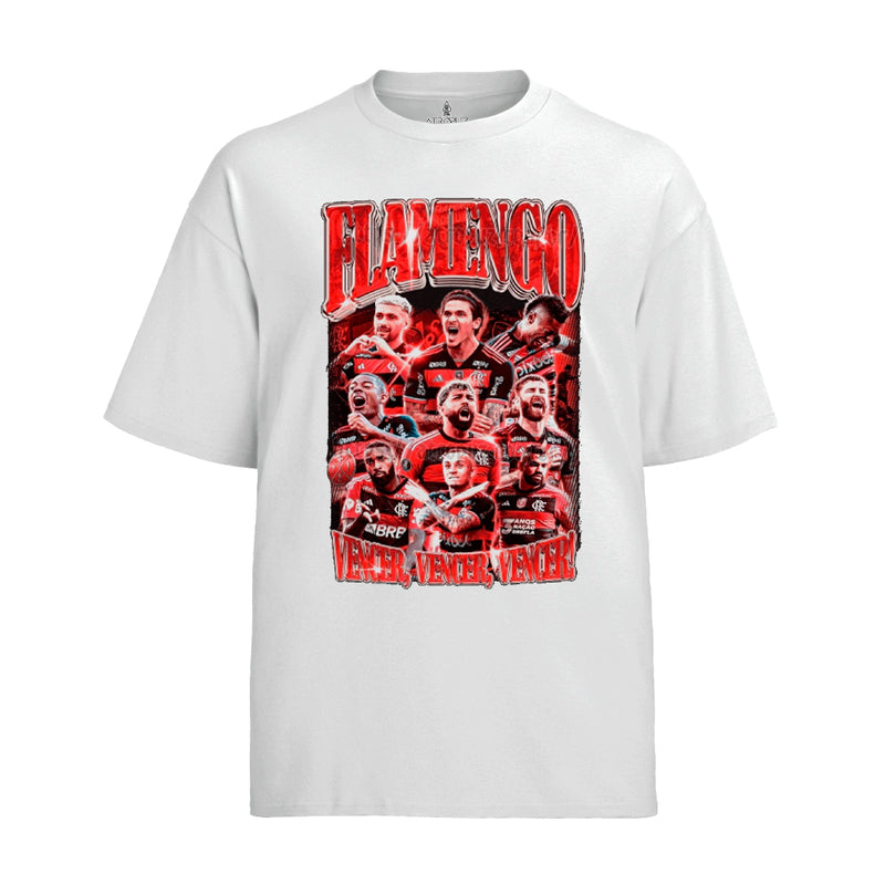 Camiseta Algodão Unissex Tshirt Flamengo Vencer, Vencer e Vencer!