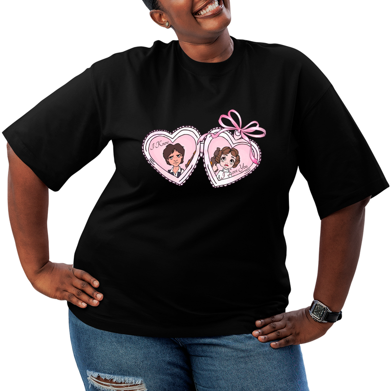 Camiseta Plus Size Casal Star Princesa Leia e Han Solo