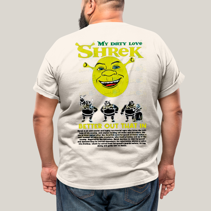 Camisa Algodão Unissex T shirt PLus Size Shrek & Fiona BFF ou casal FC