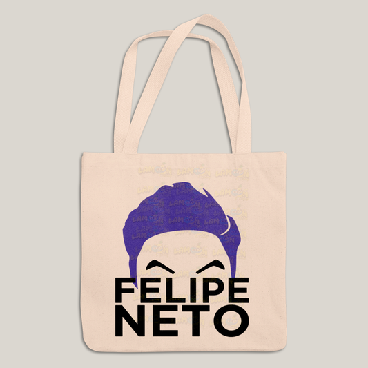 Sacola Ecobag Bolsa 38X40 Algodão- Felipe Neto Cabelo Azul