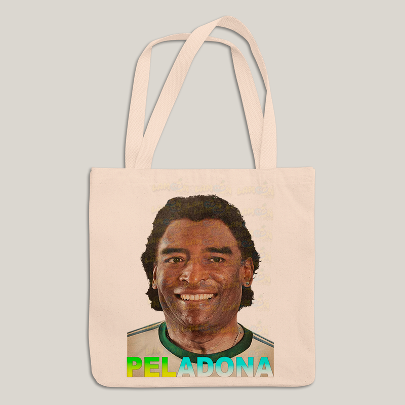 Sacola Ecobag Bolsa 38X40 Algodão- Pelé & Maradona Peladona Meme