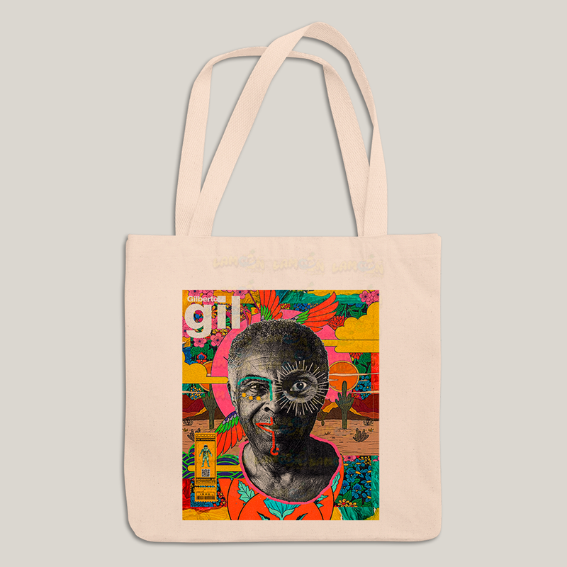 Sacola Ecobag Bolsa 38X40 Algodão- gilberto gil colorido