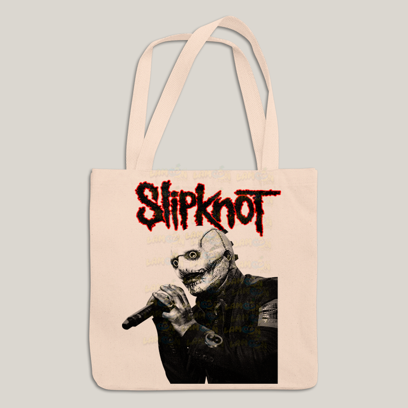 Sacola Ecobag Bolsa 38X40 Algodão Slipknot Black and White