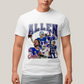 Camiseta Algodão Unissex T shirt -Josh Allen 17 Jogador de Futebol Americano FC