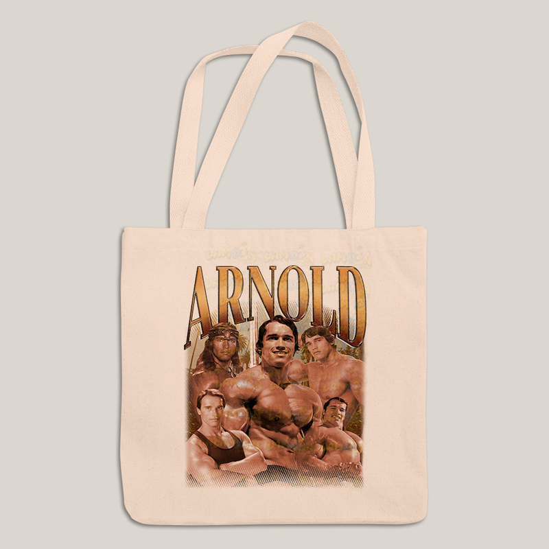 Sacola Ecobag Bolsa 38X40 Algodão- ator Arnold Schwarzenegger Dourado academia musculo