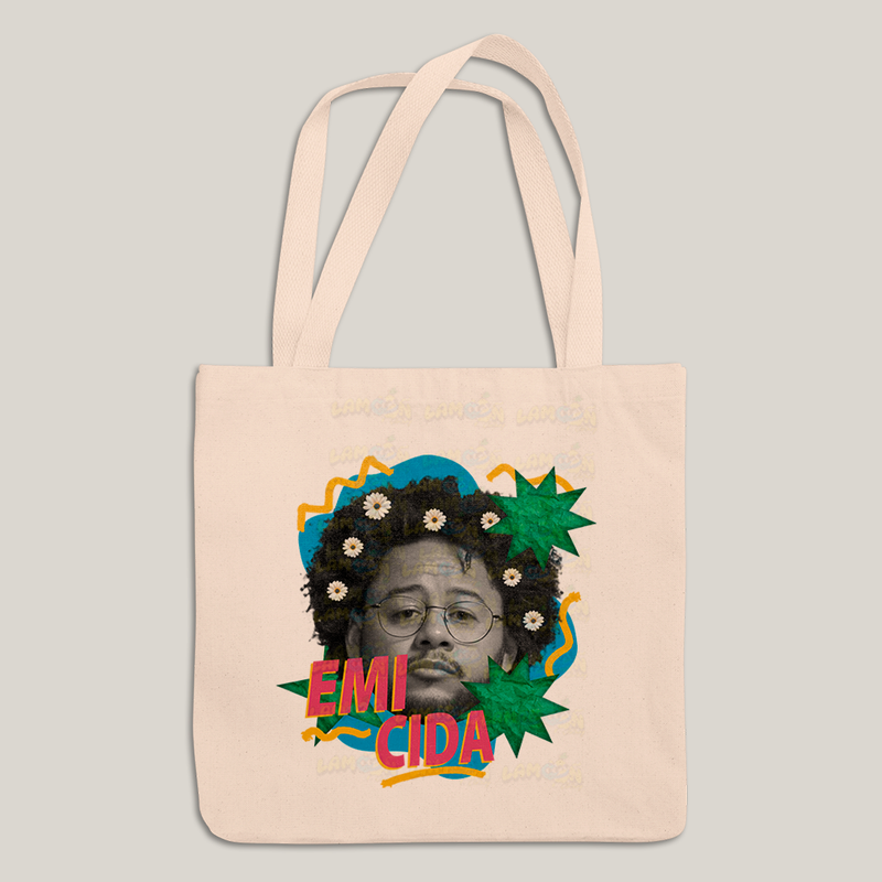 Sacola Ecobag Bolsa 38X40 Algodão- Emicida Rapper colagem