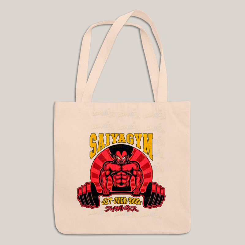 Sacola Ecobag Bolsa 38X40 Algodão- Vegeta Saiyagym Get Over 9000 dragon ball academia