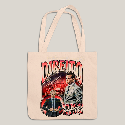 Sacola Ecobag Bolsa 38X40 Algodão- Direito o Tubarão da Justiça Meme advogado advocacia