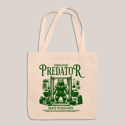 Sacola Ecobag Bolsa 38X40 Algodão Powerlifting Predator Urso Maromba Academia