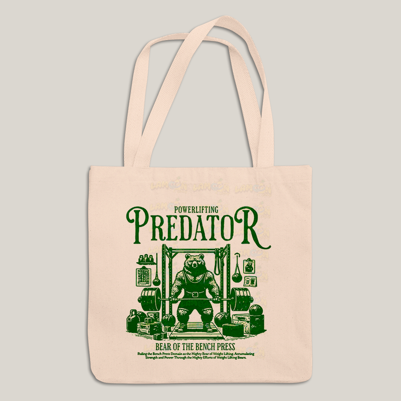 Sacola Ecobag Bolsa 38X40 Algodão Powerlifting Predator Urso Maromba Academia