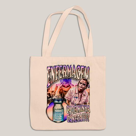 Sacola Ecobag Bolsa 38X40 Algodão- Enfermagem Meme cade minha caneta coringa sus