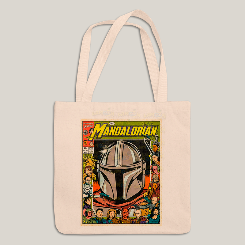 Sacola Ecobag Bolsa 38X40 Algodão- serie the mandalorian O Mandaloriano baby yoda star wars vintage retro