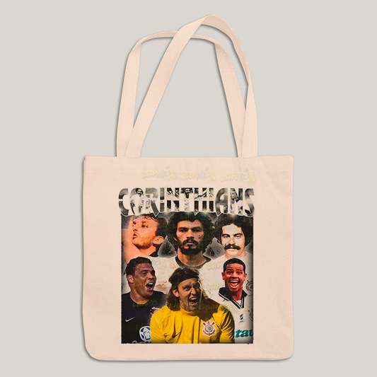 Sacola Ecobag Bolsa 38X40 Algodão- Futebol Ídolos Antigos Cássio Marcelinho Carioca Ronaldo Corinthians