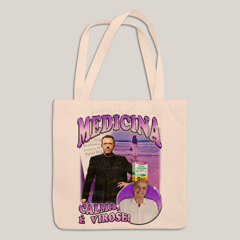 Sacola Ecobag Bolsa 38X40 Algodão- Medicina Meme dr house serie calma é virose
