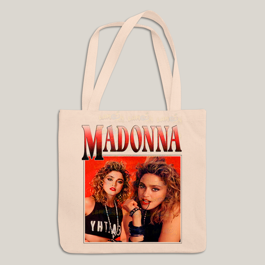 Sacola Ecobag Bolsa 38X40 Algodão Vintage Madonna Vermelho cantora pop