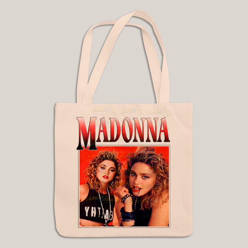 Sacola Ecobag Bolsa 38X40 Algodão Vintage Madonna Vermelho cantora pop