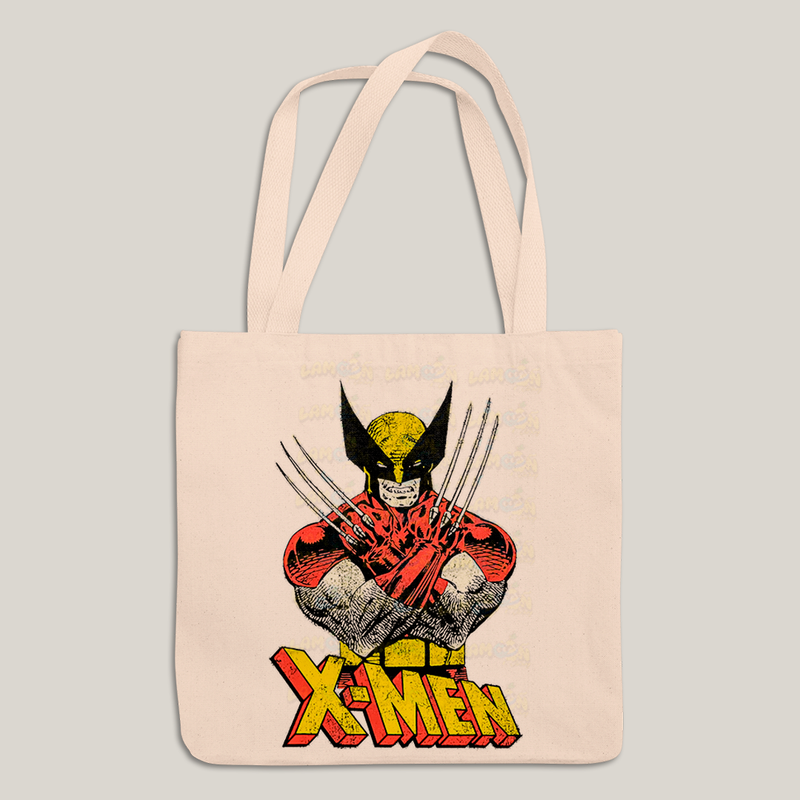 Sacola Ecobag Bolsa 38X40 Algodão- X Men Wolverine Traje Marrom