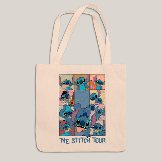 Sacola Ecobag Bolsa 38X40 Algodão- Lilo & Stitch The Stitch Tour