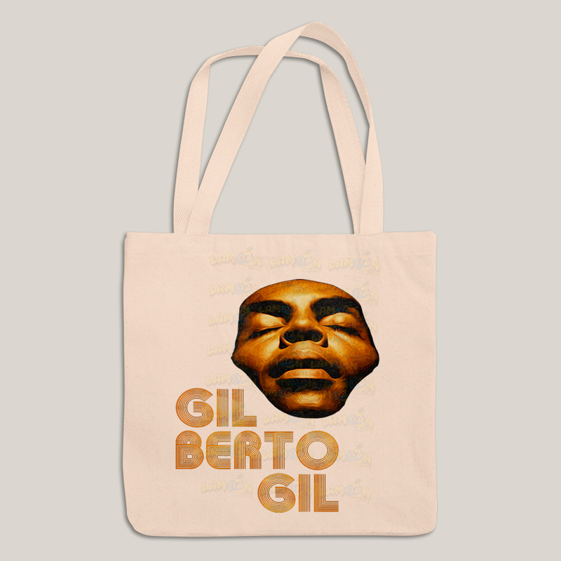 Sacola Ecobag Bolsa 38X40 Algodão- Gilberto GIl Dourado cantor brasileiro