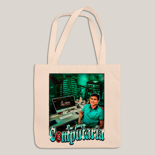 Sacola Ecobag Bolsa 38X40 Algodão-Eu Faço Computaria Matue Meme computação