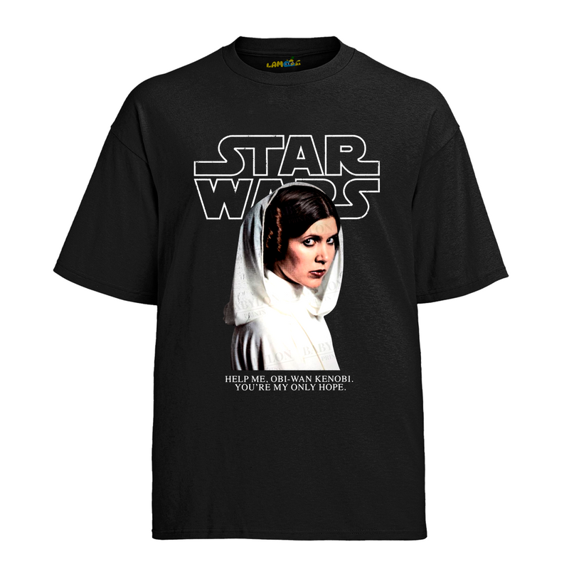 Camiseta Algodão Princesa Leia Star Help Me