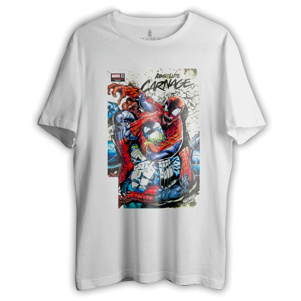 Camiseta Unissex Homem Aranha Spider Man Marvel Absolute Carnage Venon Quadrinhos HQ