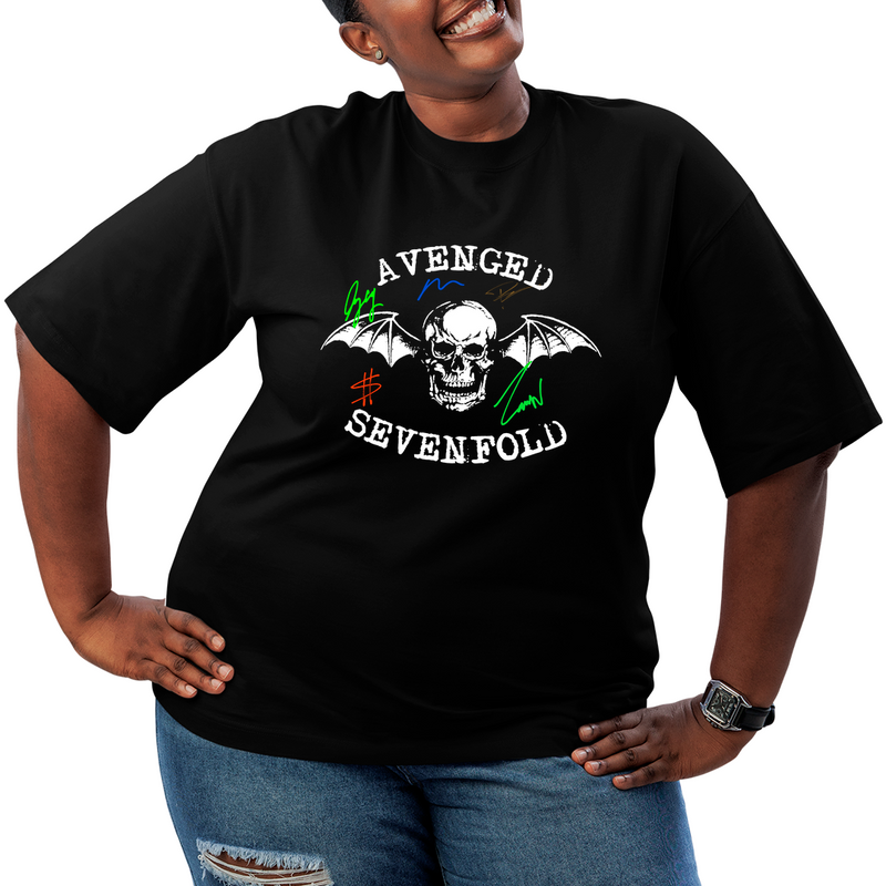 Camiseta Plus Size Avenged Seven Fold Assinaturas