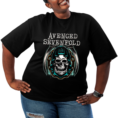 Camiseta Plus Size Avenged Seven Fold Caveira A7X