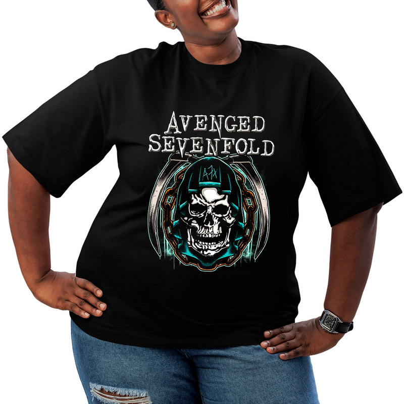 Camiseta Plus Size Avenged Seven Fold Caveira A7X